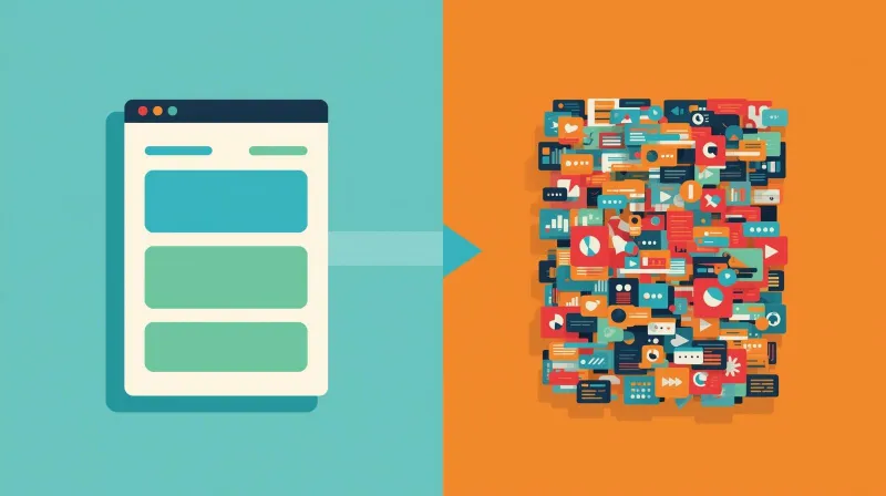 Advanced Custom Fields approach showing clean simple form inputs compared to complex page builder interface