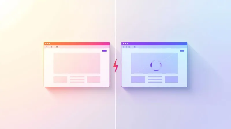 A fast-loading cached webpage contrasted with a slow-loading dynamic page, illustrating why logged-in membership users bypass WordPress page cache