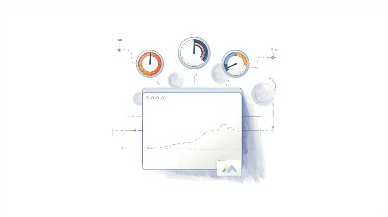 Three performance gauges showing LCP, INP, and CLS Core Web Vitals metrics for WordPress optimization