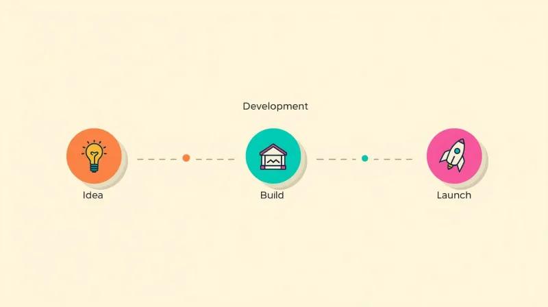Idea to build to launch workflow showing custom WordPress plugin development stages