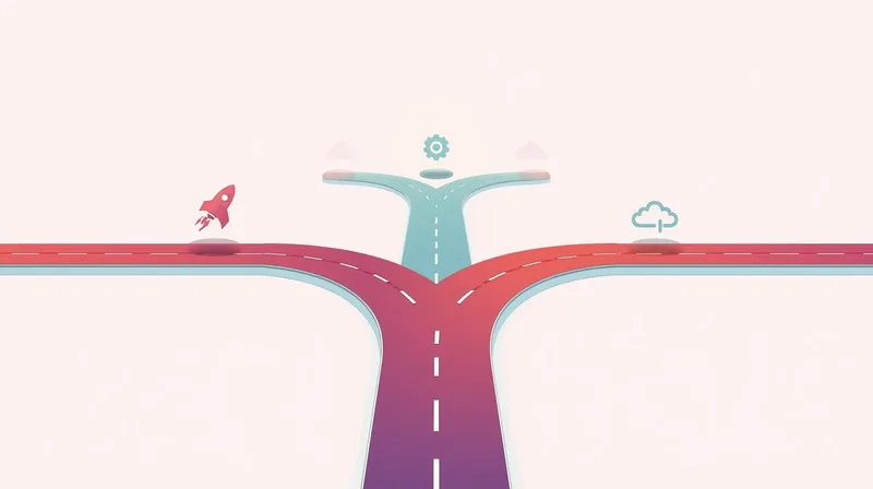 Branching paths representing different caching plugin choices leading to different outcomes