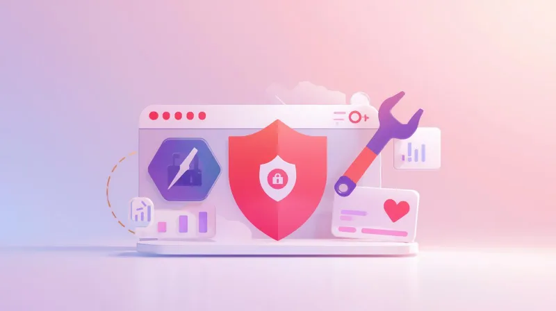 Shield icon with wrench and credit card representing secure donation system implementation best practices