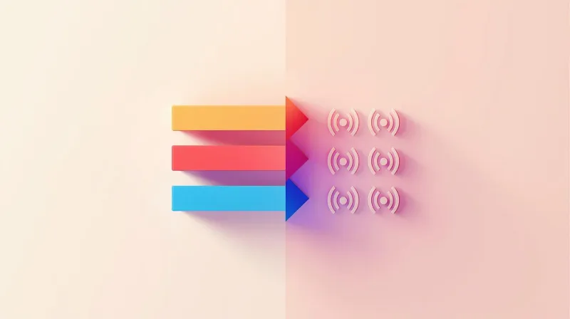 Clear signal arrows pointing through visual noise representing how to evaluate quality WordPress agency partners