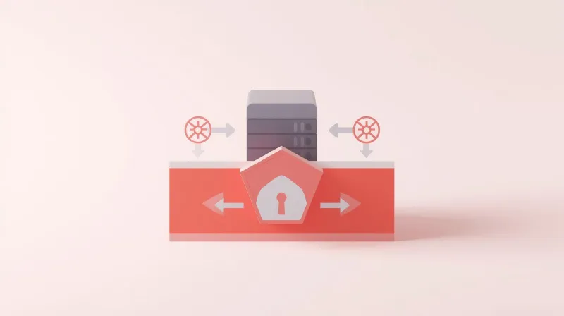 Blue security perimeter boundary with WordPress site protected inside, representing FatLab edge firewall protection