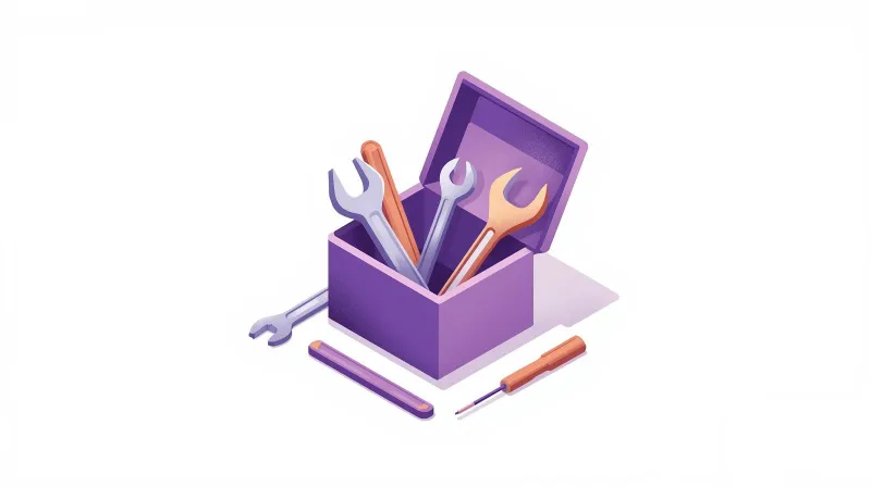 An open gift box with tools spilling out representing Rank Math's generous free feature set for WordPress SEO.