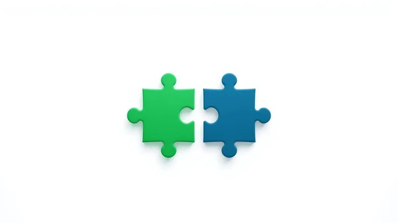 Two identical puzzle pieces representing how Yoast and AIOSEO provide the same core SEO functionality.