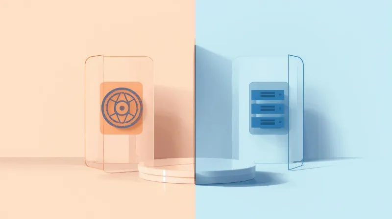 Split comparison of fragile internal WordPress plugin backups versus robust external server-level snapshot protection