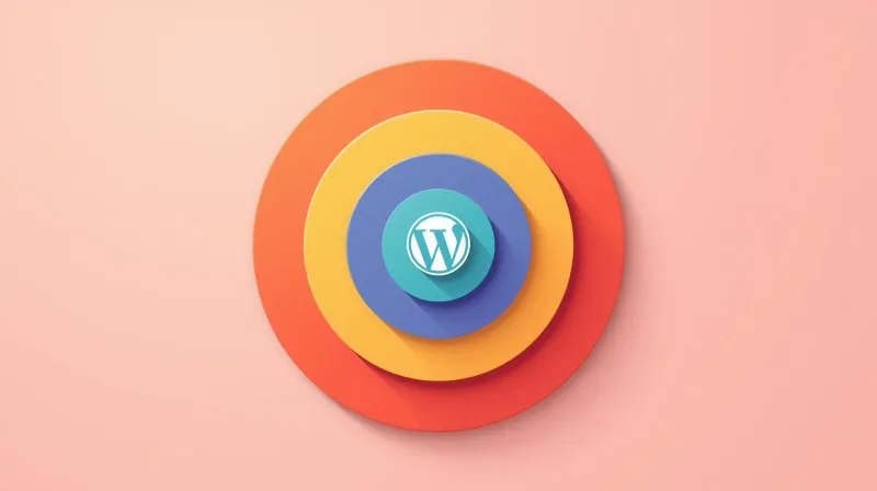 WordPress logo surrounded by three concentric protective layers representing multi-layer website monitoring system