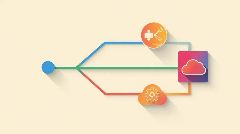 LMS decision framework showing path from simple plugin to custom development based on requirements