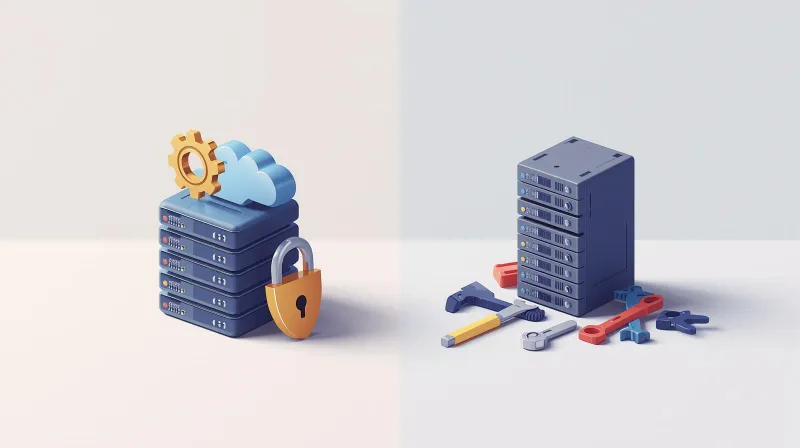 Organized managed hosting environment versus chaotic DIY server room setup