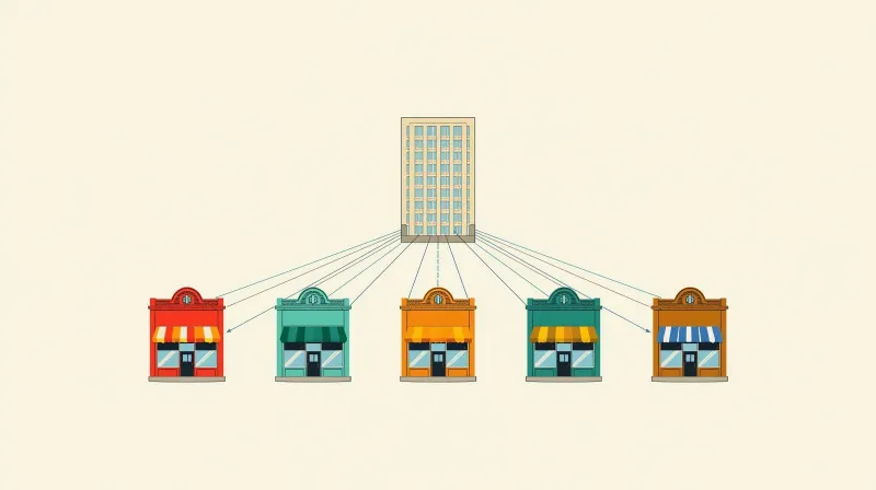 Organizational governance diagram showing the relationship between national office control and chapter autonomy in a federated nonprofit