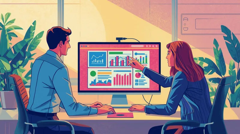 Nonprofit team members reviewing donor data together
