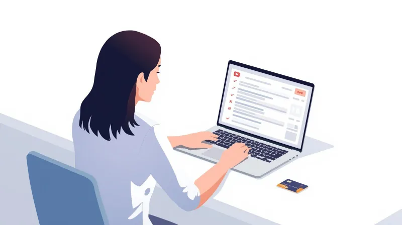 A person at a desk reviewing itemized subscription costs on a laptop screen, illustrating how Ninja Forms pricing adds up through individual add-on purchases