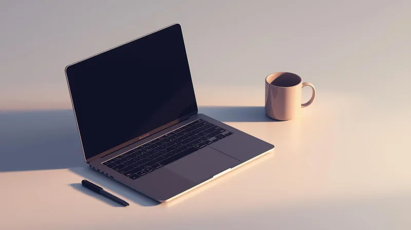 An empty office desk with a dark laptop screen and an abandoned coffee mug, illustrating what nonprofits lost when the Flipcause platform shut down.