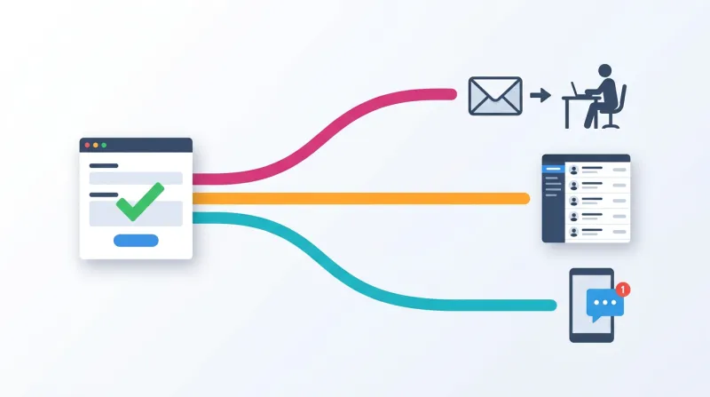 Visual flow showing petition signature connecting to email delivery, list building, and follow-up actions