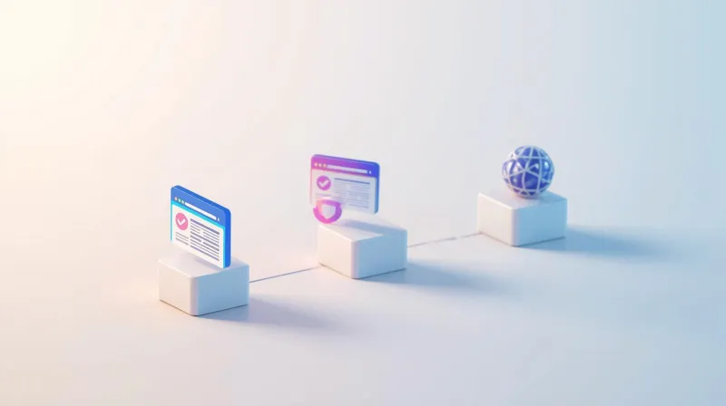 Data pipeline flowing from website through checkpoint blocks into secure CRM system representing professional integration process