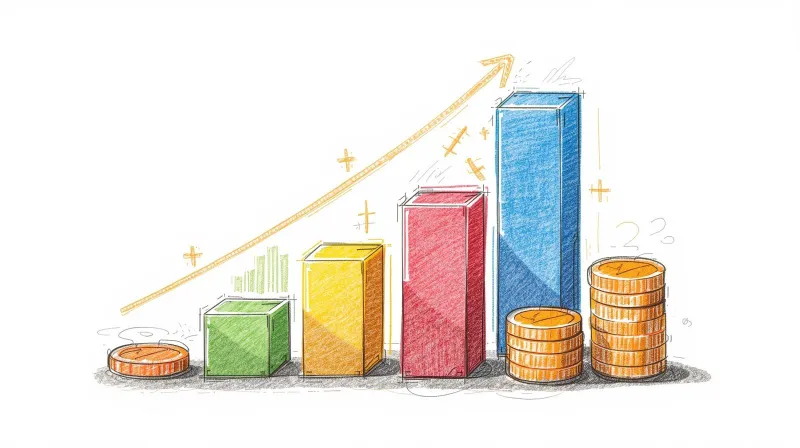 Bar chart showing scalable profit growth with coin stacks representing agency hosting revenue