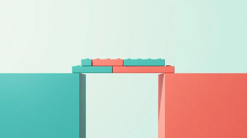 Two platforms with a bridge representing the work needed to go from SEO ready to SEO optimized.