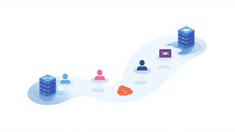 Website migration pathway showing smooth transition from old hosting to new WordPress hosting with zero downtime