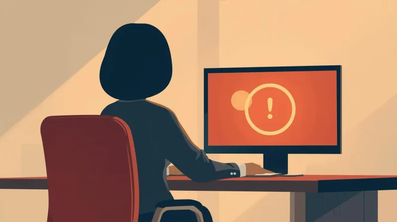 A person at a computer seeing an alert, representing the critical moment when website issues reveal the true value of support