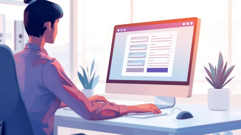 A non-technical staff member using a drag-and-drop form builder on a computer, showing why upgrading from Contact Form 7 empowers teams to work independently