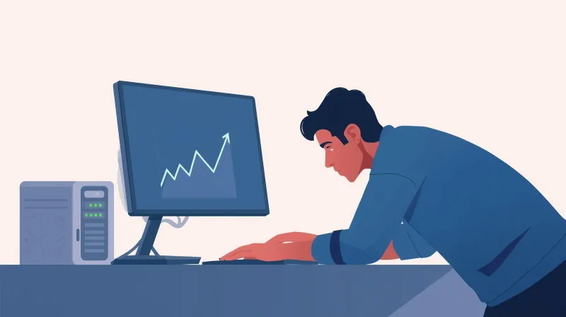A systems administrator monitoring a sharp traffic spike on a server dashboard, representing advocacy site hosting demands
