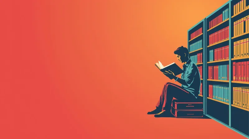 Developer reading technical books in bookstore aisle to troubleshoot server issues before Google existed