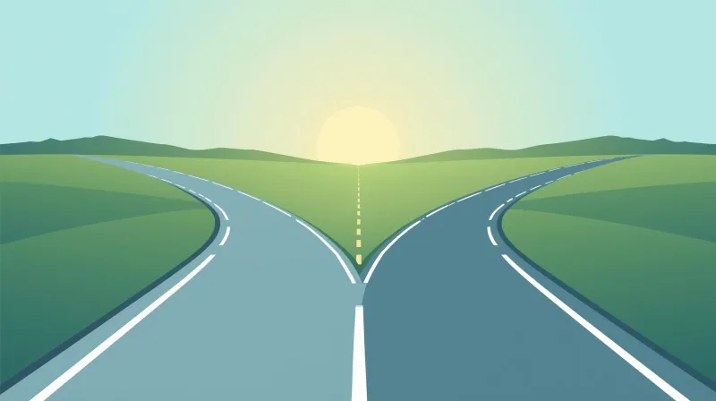 A fork in the road with two equally valid paths represents the choice agencies face about whether to communicate hosting changes to their clients.