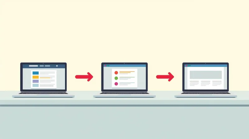 A testing workflow showing updates being applied and verified step by step on staging
