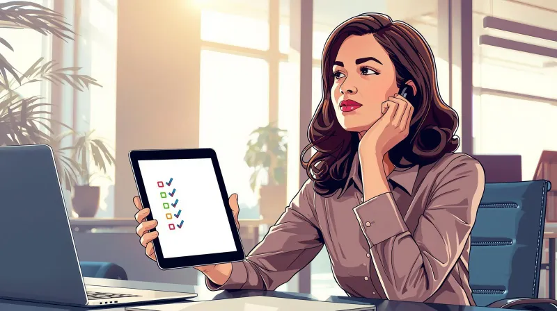 Person reviewing website evaluation checklist