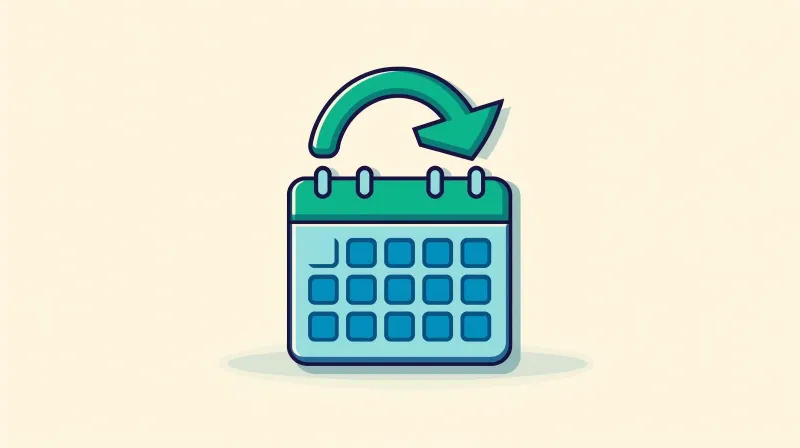 A calendar with weekly refresh arrows representing regular WordPress update and maintenance cycles