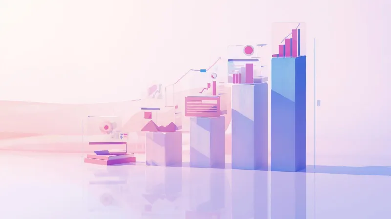 Rising bar chart with analytics showing agency growth from white label WordPress support