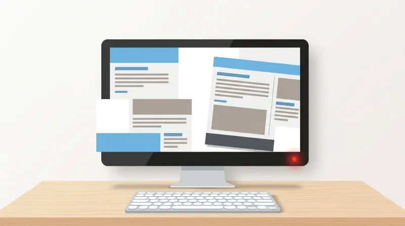 A computer monitor displaying a website with a visible broken layout, illustrating the risks of unmonitored WordPress plugin auto-updates.