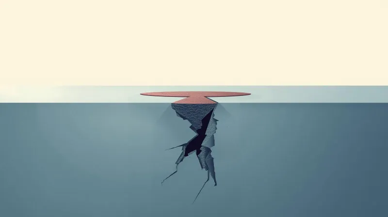 Iceberg showing small visible symptom above water with large root cause hidden beneath the surface