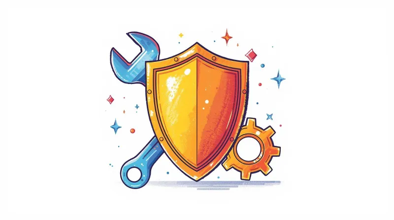 Shield with wrench and gear icons representing preventive WordPress maintenance protection