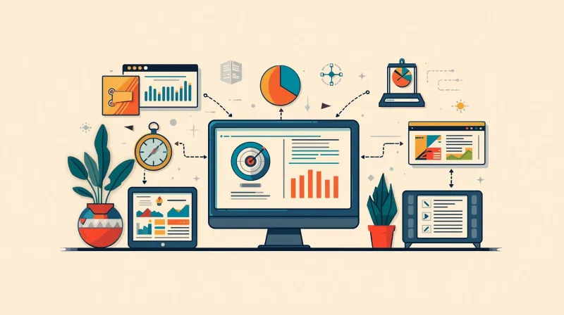 Centralized monitoring dashboard showing multiple WordPress sites with performance charts and alerts