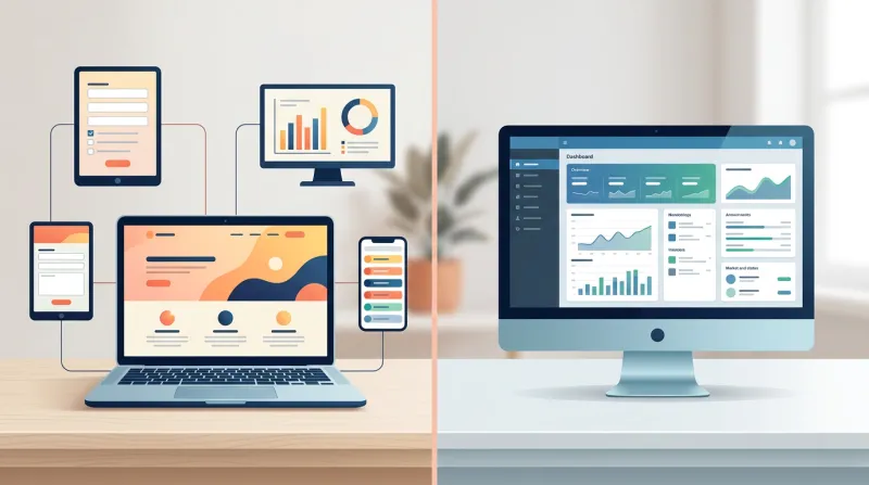 A split comparison showing a modular WordPress setup with connected tools on one side and a single all-in-one advocacy platform on the other