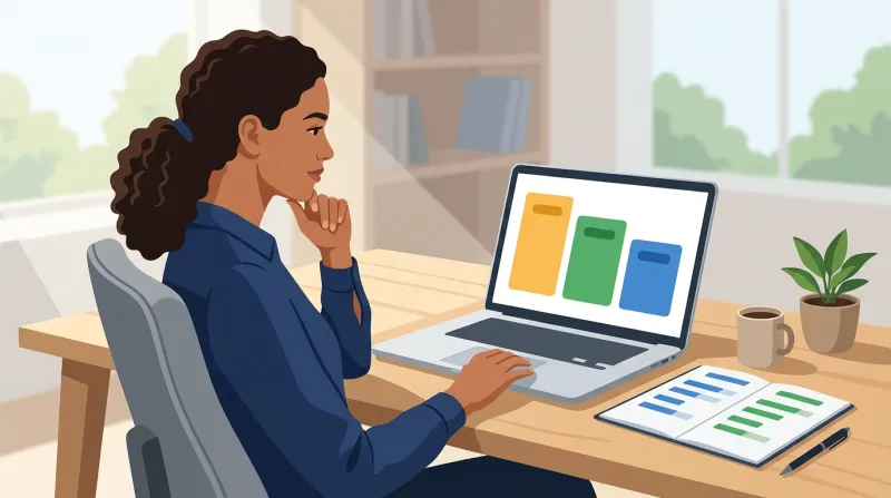 An agency operator reviewing managed WordPress hosting pricing options at a planning desk with a laptop and notebook