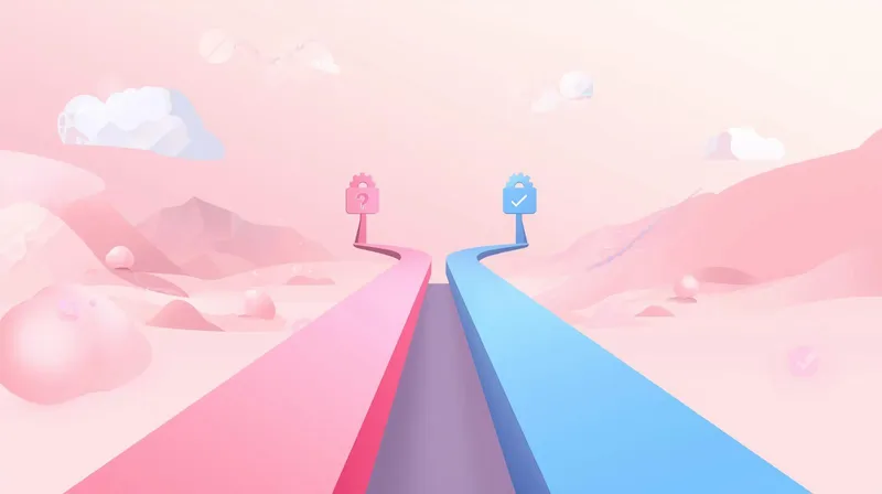 A simple forked path showing two directions representing the decision of whether to use a caching plugin