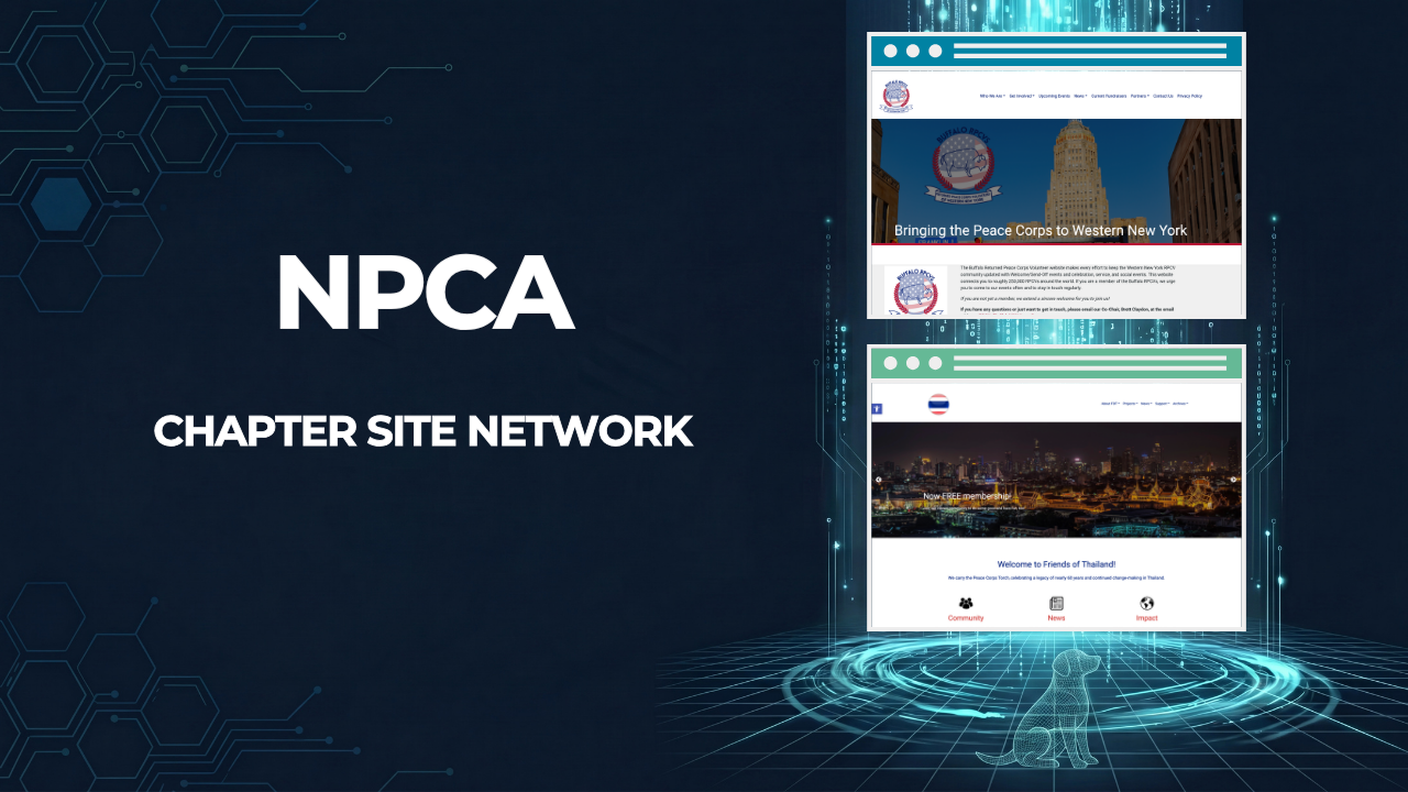 NPCA, Chapter Site Network, beside screenshots of two chapter home pages