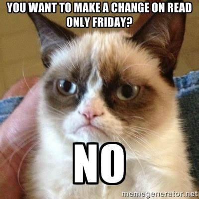 read only Friday grumpy cat meme