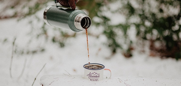 coffee in the snow